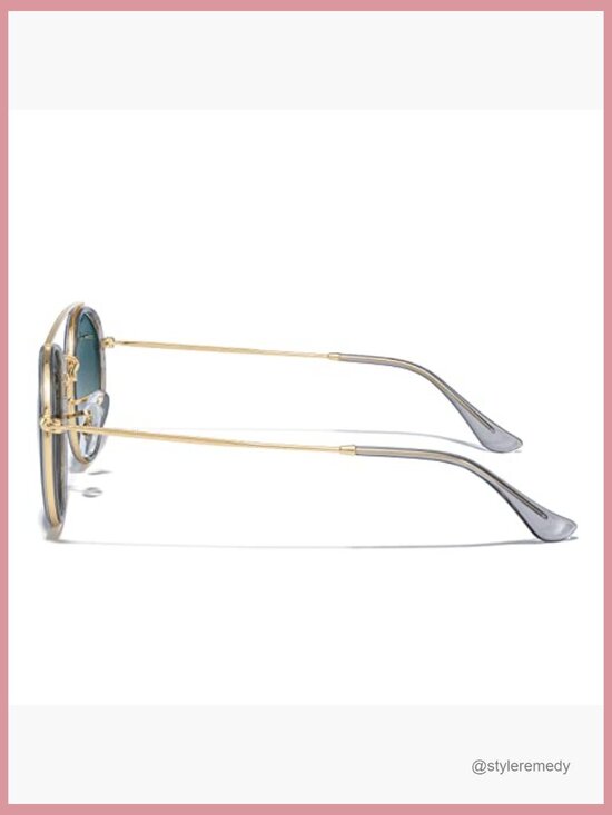 Retro Round Polarized Sunglasses with Metal Frame and Double Bridge main image 6